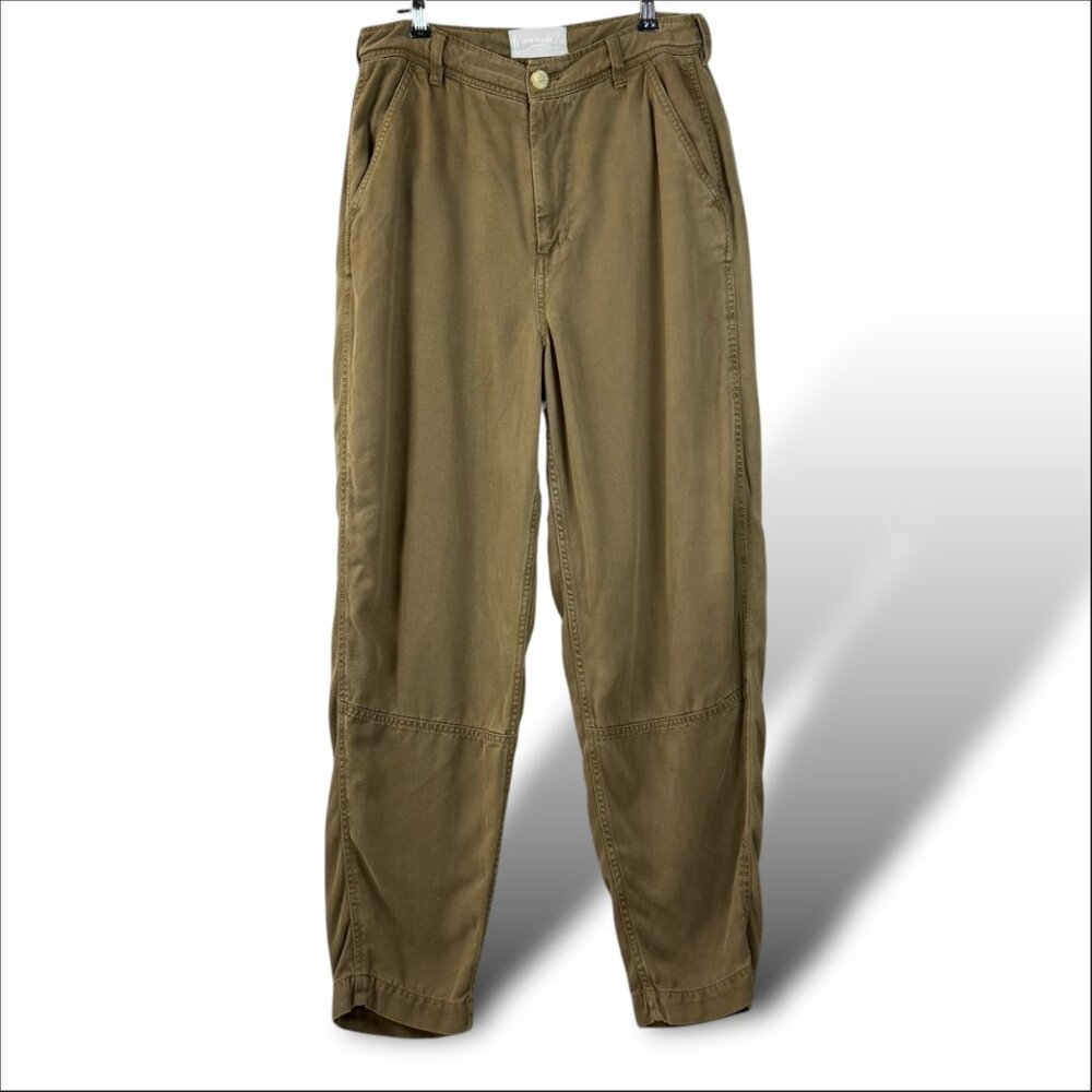 Everlane Olive Green High-Rise Trousers